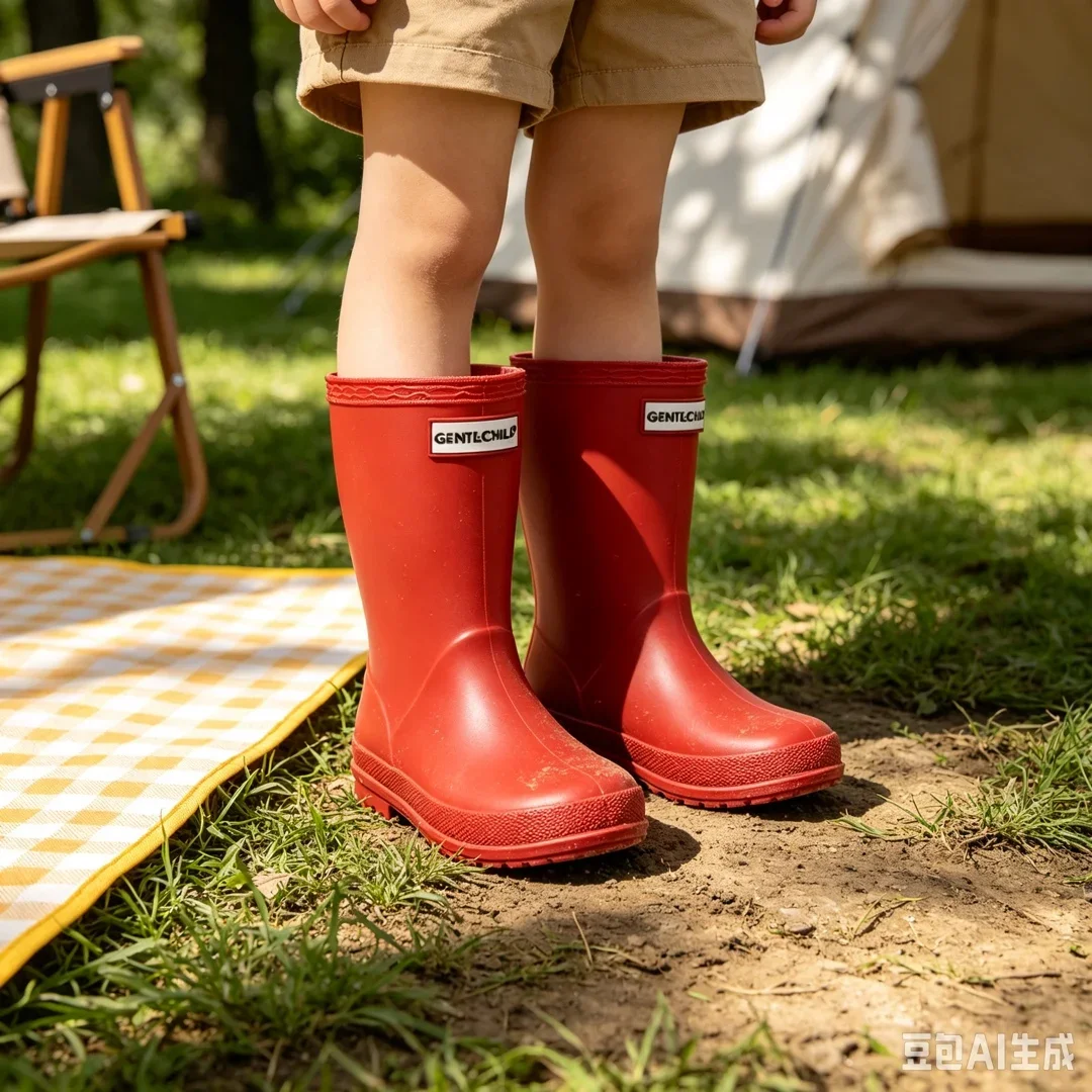 Kids Mid-calf Rain Boots Rubber Soles Boys Girls Non-slip Waterproof Boots Children Casual Garden Shoes Baby Outdoor Water Play