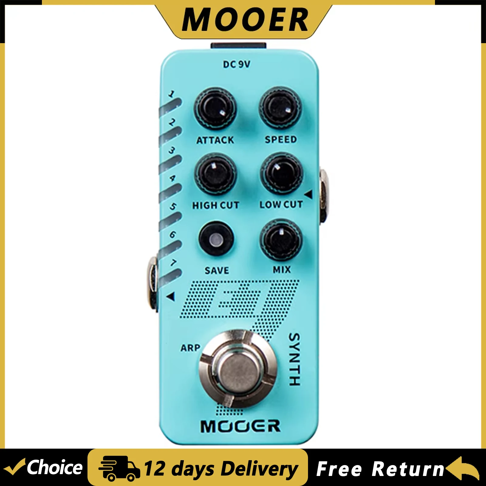 

Гитарная педаль-синтезатор MOOER E7 Polyphonic Synth с 7 синтезированными тембрами и индивидуальным арпеджиатором для каждого тембра