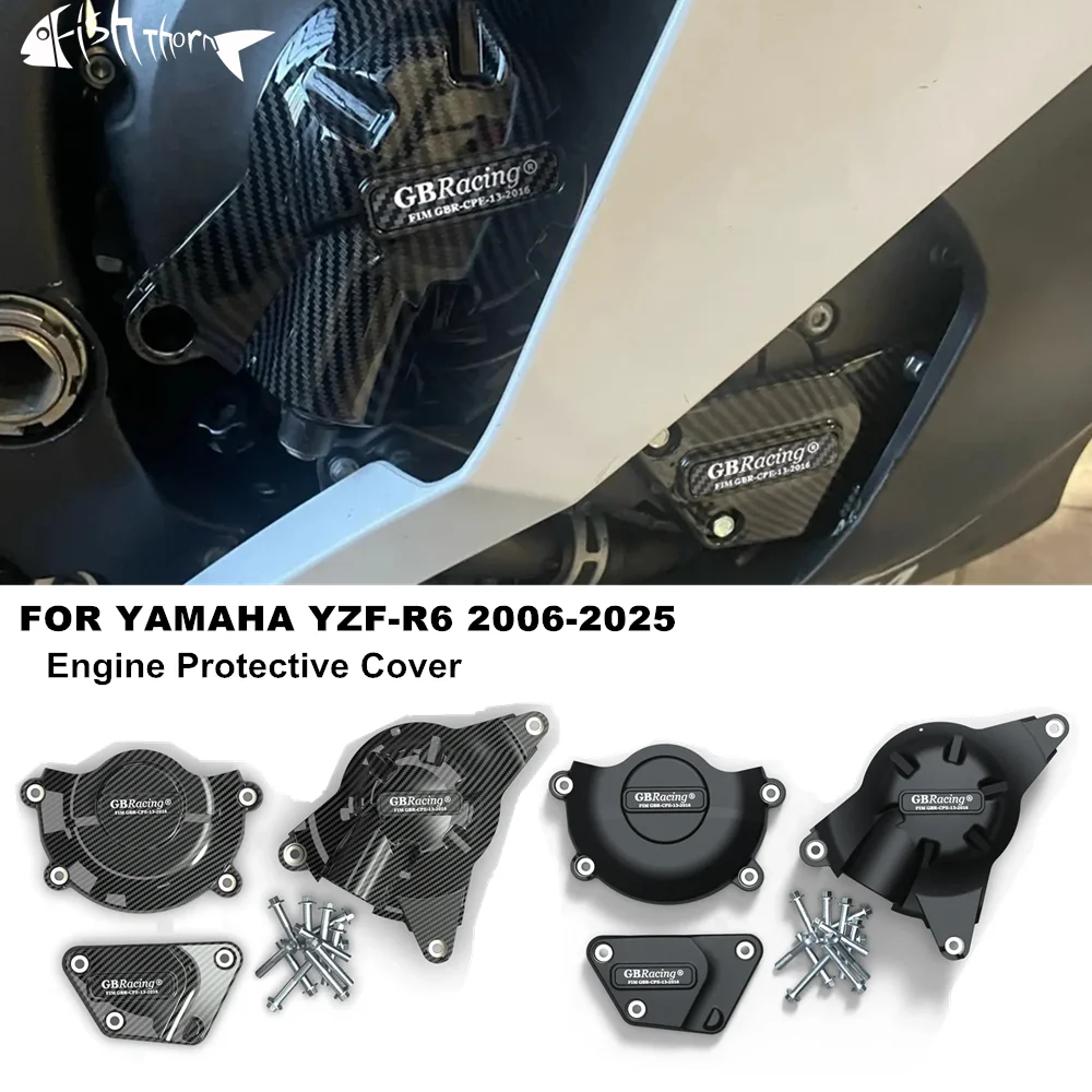 

Motorcycle Engine Cover Sets Bonnet Protector Engine Cover FOR YAMAHA YZF R6 YZF600 YZF-R6 2006-2025