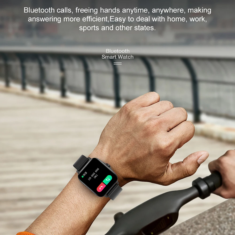 Montres intelligentes tendance, étanches, pour femmes et hommes, 1,69 pouce, appels Bluetooth, montre connectée, test de fréquence cardiaque, lecture de musique, cadeaux