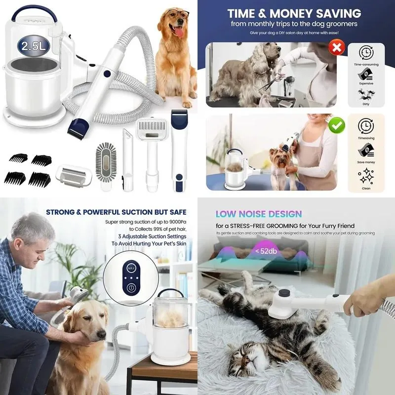for New Dog Vacuum Professional Pet Hair Remover Dog Grooming Vacuum