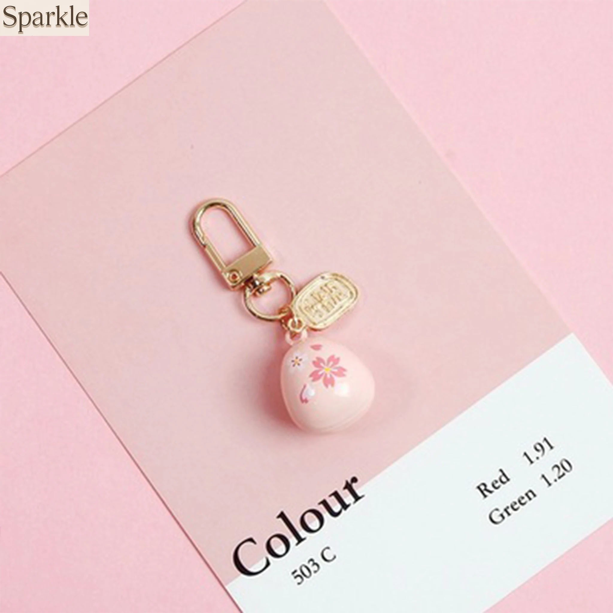 Cute Japanese Sakura Phone Strap Lanyard Pink Water Cherry Sound Bell Mobile Rope Charm Keyfob for Couple Gift 4