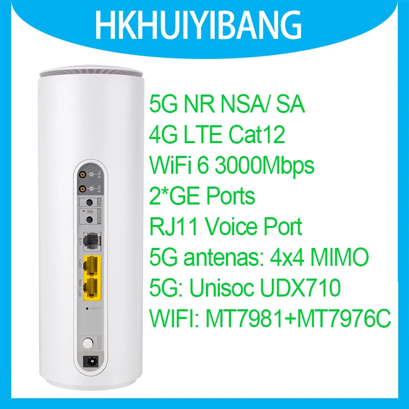 

5G WiFi 6 AX3000 Home Modem NR600 Dual Bands MIMO 4*4 Sim WiFi Router 5G NSA SA 4G LTE Cat12 Wireless CPE External Antenna Ports