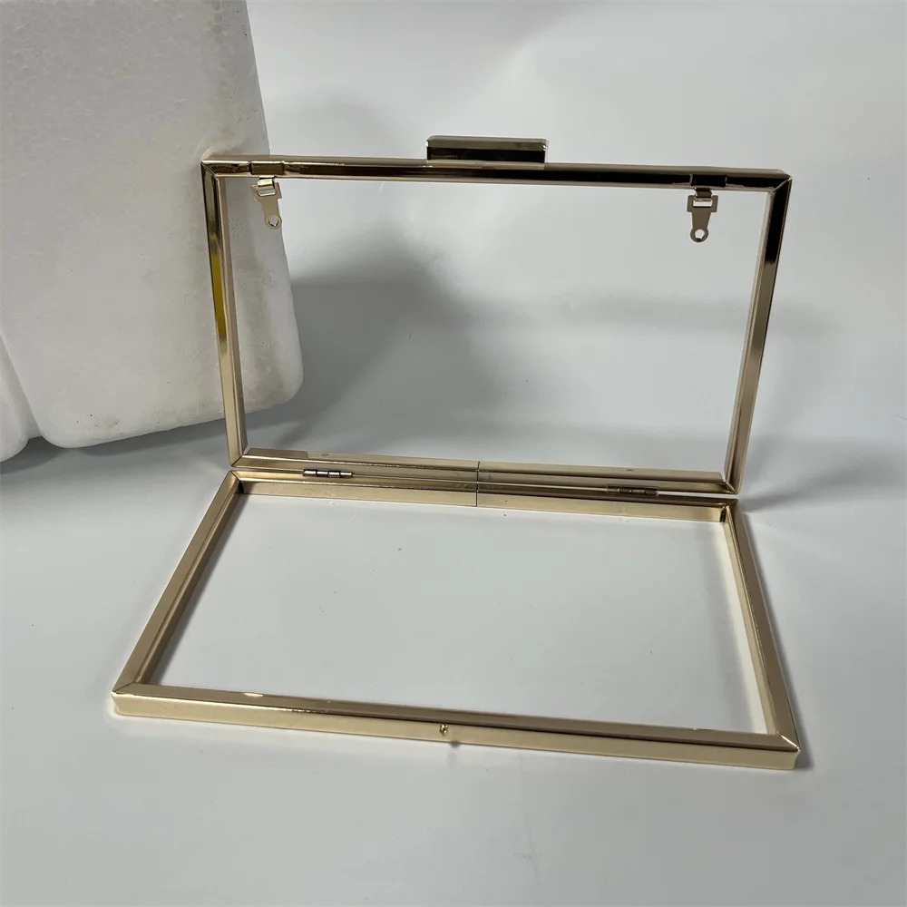 20x12 Cm ramka skrzyni pudełko twarda obudowa ślubne portmonetka ramka dla druhny materiał na ramę sprzęgła z haczykiem złoty kolor srebrny — zdjęcie 7