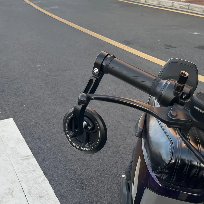 Universal Motorcycle Rearview Mirror CNC Aluminum Alloy Round Handlebar Side Mirror Reflector