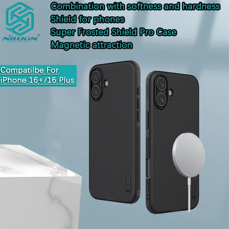 for iPhone 15 Pro/iPhone 16 Pro Max/16 Plus/15+ Nillkin Super Frosted Shield Pro Magnetic Case Hard case phone Case shell TPU+PC