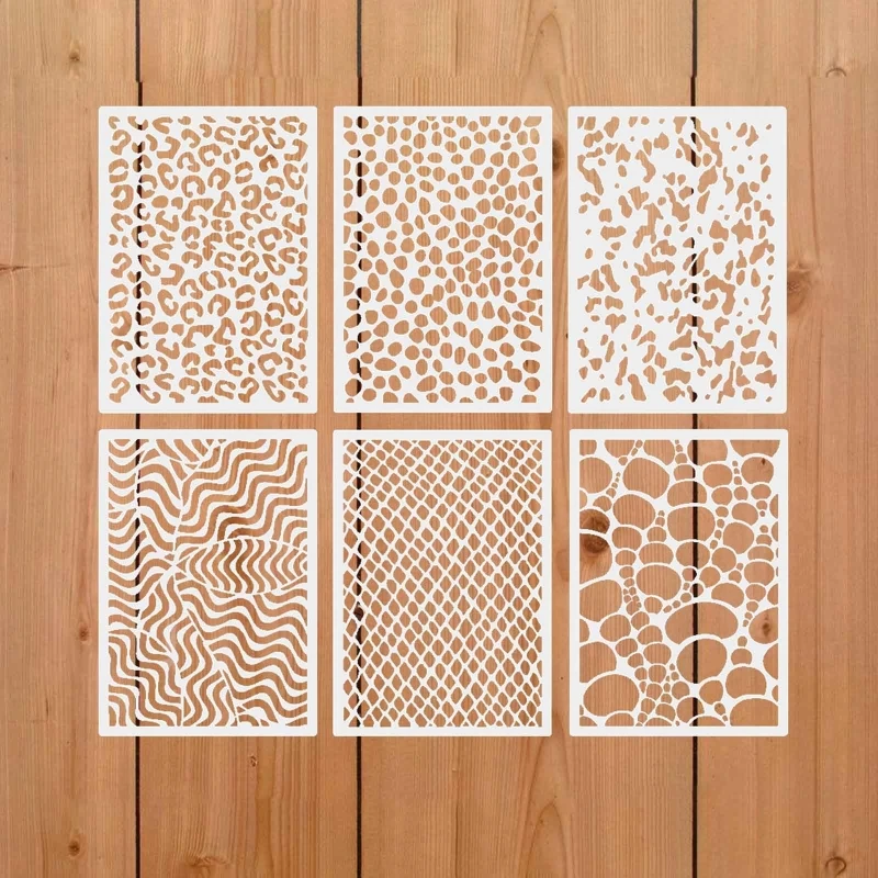 Imagem -02 - Leopard Skin Stencils Embossing Template Pintura Decorativa Repetidamente Home Wall Handmade Amante Presente Faça Você Mesmo 12 Pcs