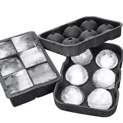 Bandeja de hielo de silicona de grado alimenticio, 4 bolas, 6 bolas, 8 bolas