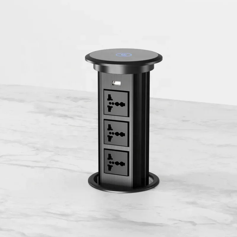 Office Use  Pop Up Desk Outlet Touch Open Power Tabletop Socket with USB Type A and Type C Sockets