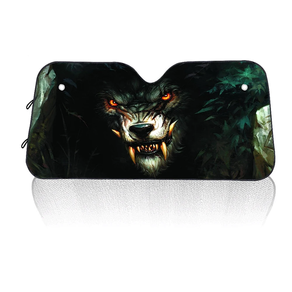 

Front Sunshade Coyote Print Windshield Standard Sunshade Keeps The Vehicle Cool UV Protection Sunshade Easy To Use Sunshade