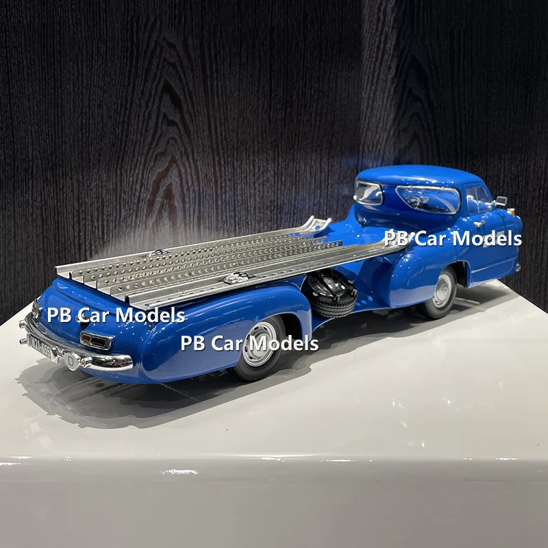 IVY Blue Miracle 1:18 Trailer Transport Car Renntraporter Alloy Car Model