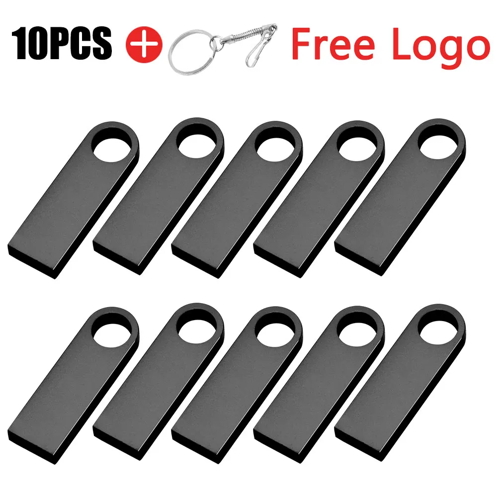 10 pçs metal usb 2.0 flash drives 64gb 128gb capacidade real pendrive 32gb 8gb 4gb de alta velocidade usb vara pen drive 16gb flash u disco