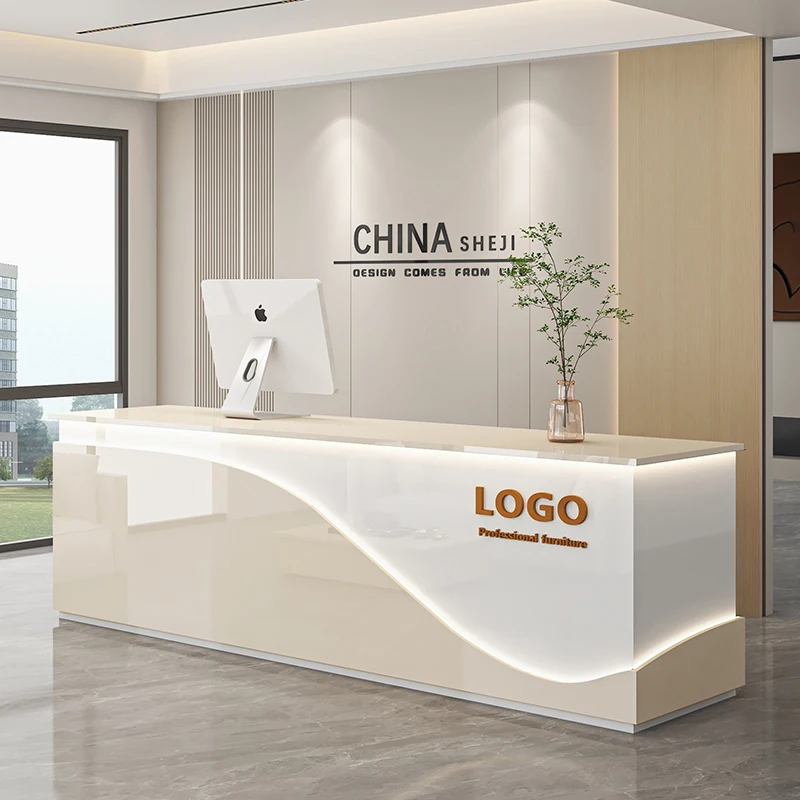 

Restaurant Front Desk Reception Counter Hotels Long Classic Reception Desks Luxury Business Mostrador Recepcion Office Furniture