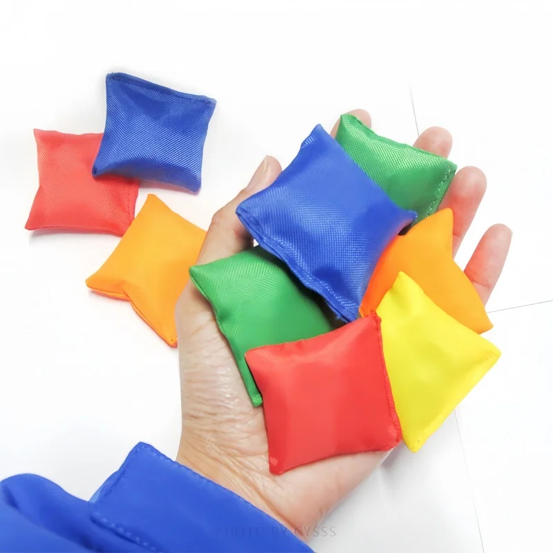 10 sacs de lancer en tissu multicolores portables de 5/7 cm, jouet interactif pour sports de plein air, jeu de lancer, cadeau