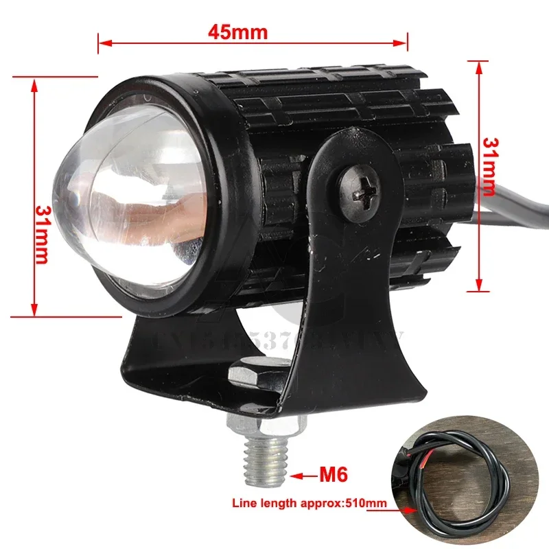 دراجة نارية صغيرة القيادة ضوء المصباح العالمي ثنائي اللون ATV سكوتر ل الأضواء المساعدة مصباح موتو الضباب إكسسوارات مضيئة