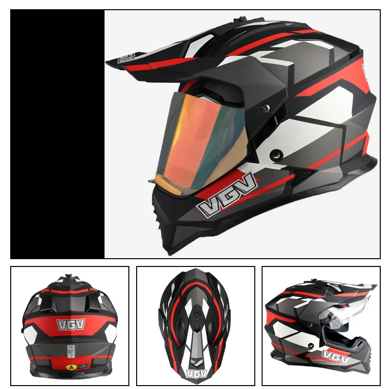 خوذة دراجة نارية للشباب على الطرق الوعرة، خوذة رالي ركوب الشوارع، للجنسين للأطفال البالغين طوال الموسم ركوب الدراجات النارية الرجعية فو