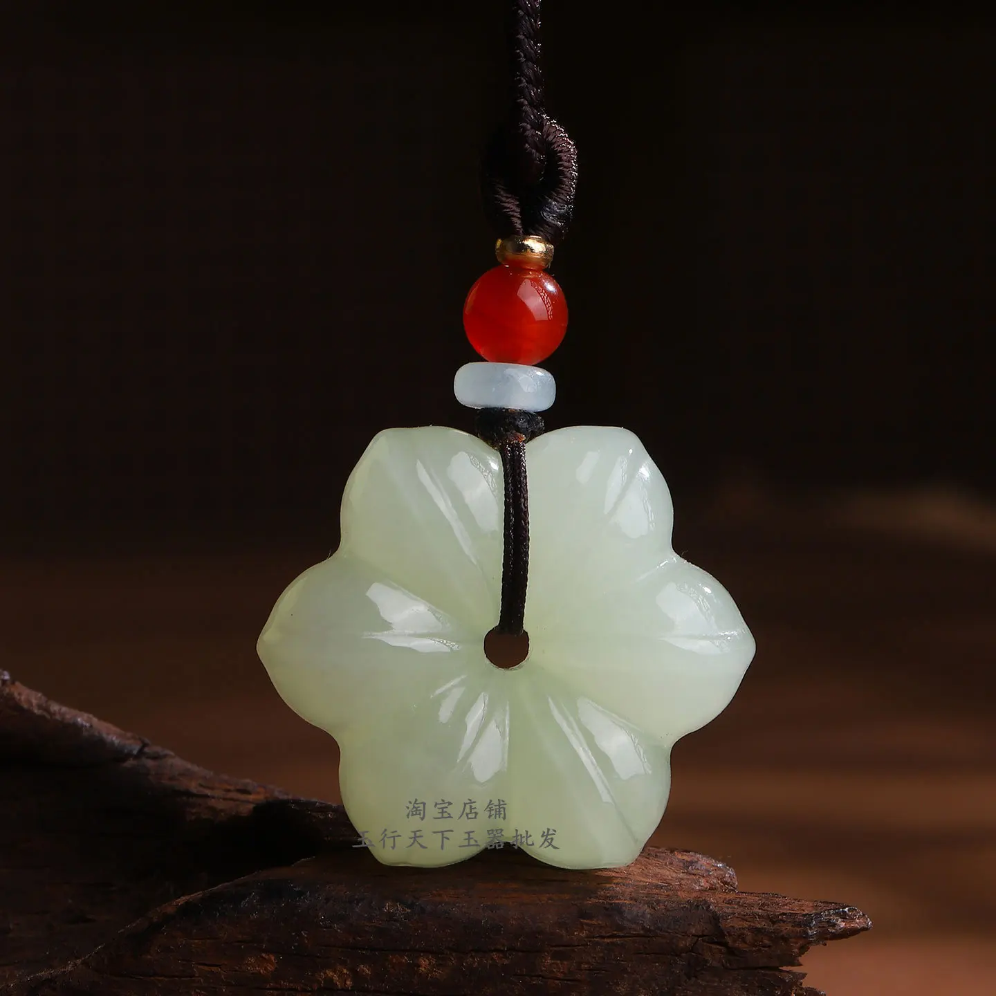 Natural Hetian blooming rich pendant genuine Qinghai material double-sided pendant men's and women's pe