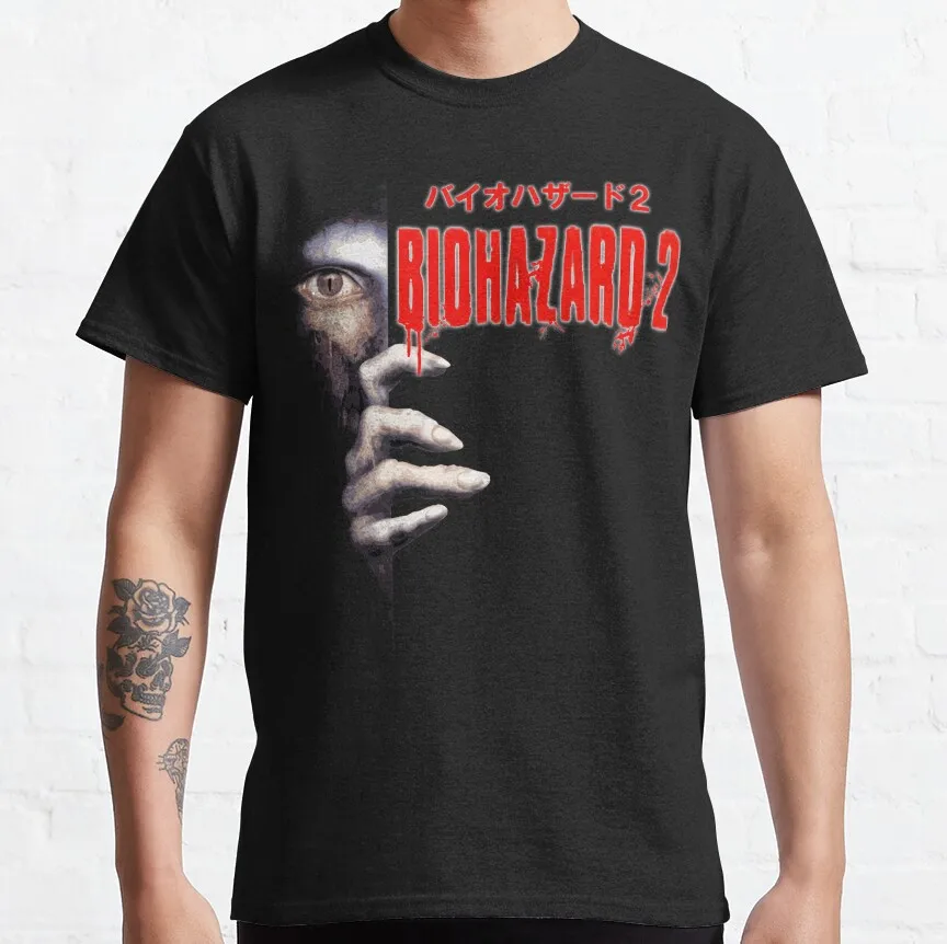 horror game resident evil Biohazard graphics 100%Cotton unisex shirt 2026 Summer New Men's fashion Y2k Short sleeve Tshirt