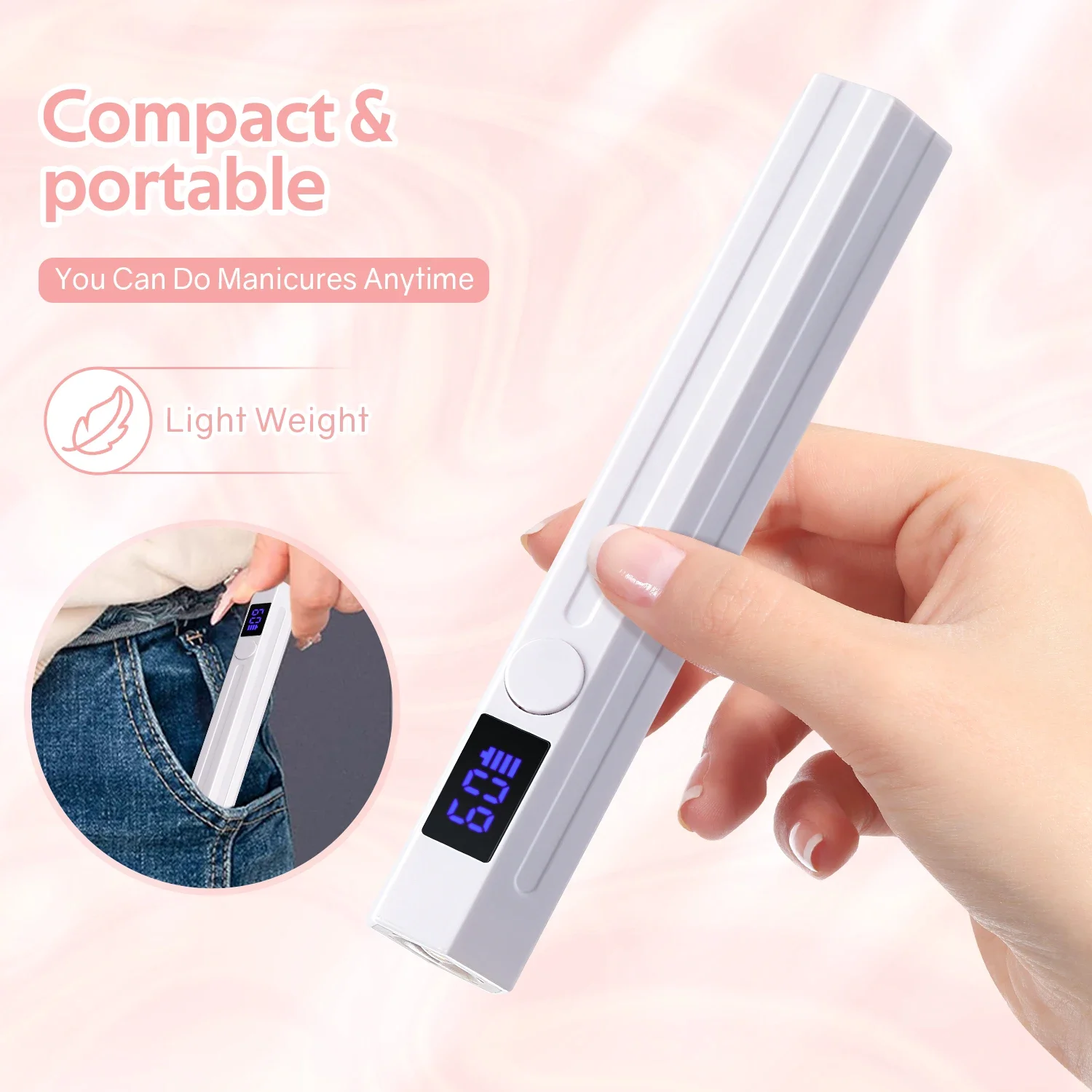 Handheld Mini-nagellamp UV LED-nagellamp voor het uitharden van alle gellak USB oplaadbare sneldrogende manicuremachine Nagelapparatuur