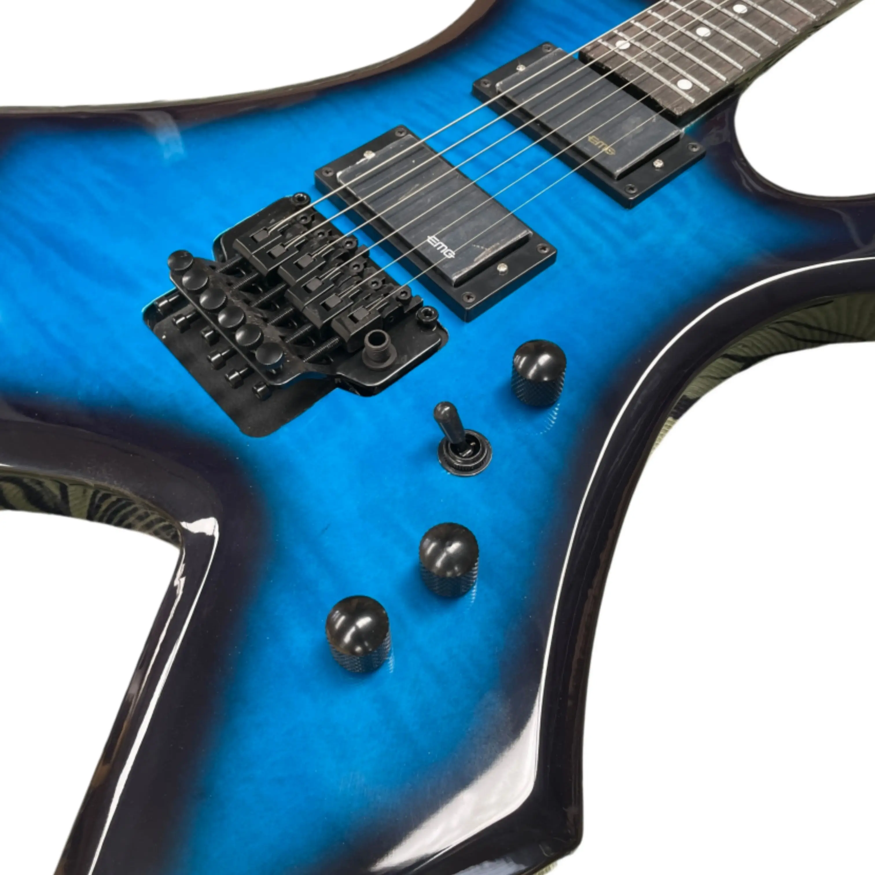 Blue-Black Stained Electric Guitar, 24-Fret Rosewood Fingerboard Guitars, Ideal For Heavy Metal And Rock Guitarra