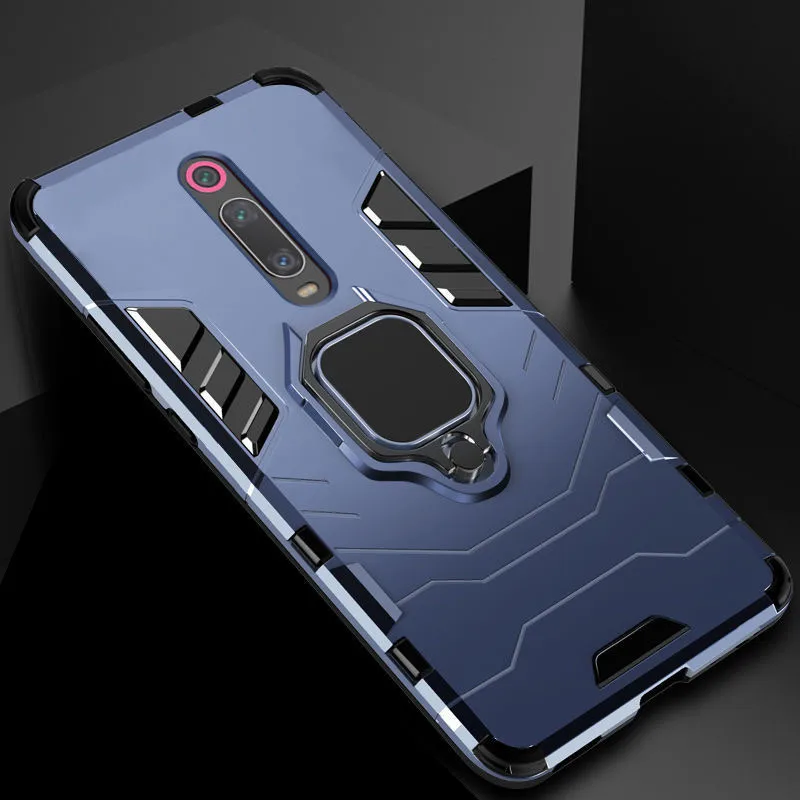 Mi 9T For Xiaomi Redmi K20 Pro Case Luxury Armor Shockproof Magnetic Metal Ring Case for Xiaomi Mi9T Mi 9T Pro Car Holder Cover