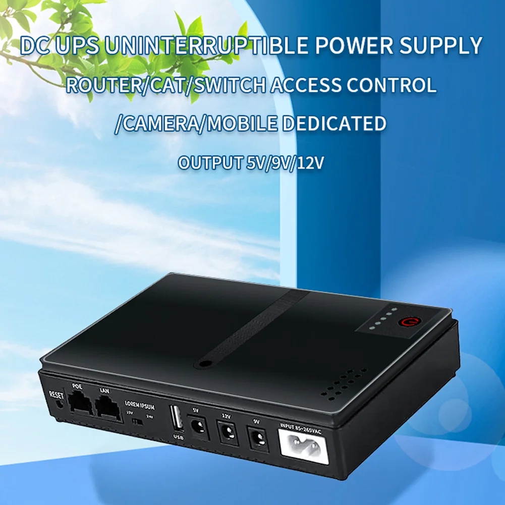 

1PC 10400mAh Portable UPS 5-12V Uninterruptible Power Supply Battery Backup Power Multiple Intelligent Protection For WiFi