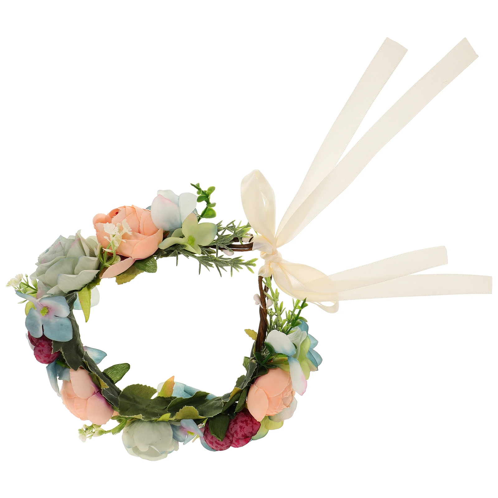 

Rose Wreath Hair Accessories Lightweight Flower Hoop Tones s Bride Headdress Photoshoot Prop Cosplay Wedding