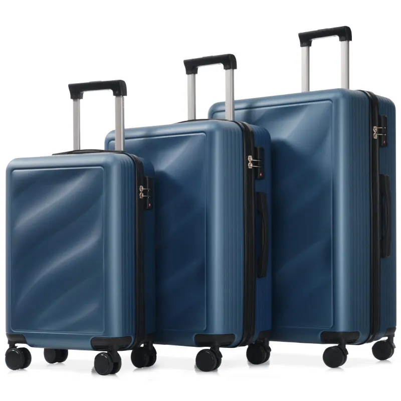 

Set 3 Piece Lightweight Durable ABS Suitcases With Spinner Wheels And Lock Carry On Checked Travel
