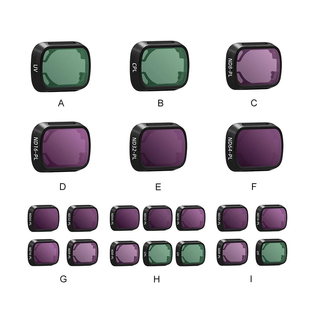 Filtro de lente de vidro óptico de liga de alumínio, proteção de vidro, substituição de filtro protetor para dji mini 3 pro