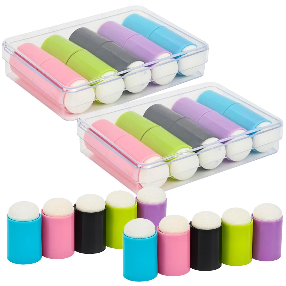 

30 Pcs Sponge Heads for Nail Art Dotting Pen Tip Plastic Handle Brush Replaceable