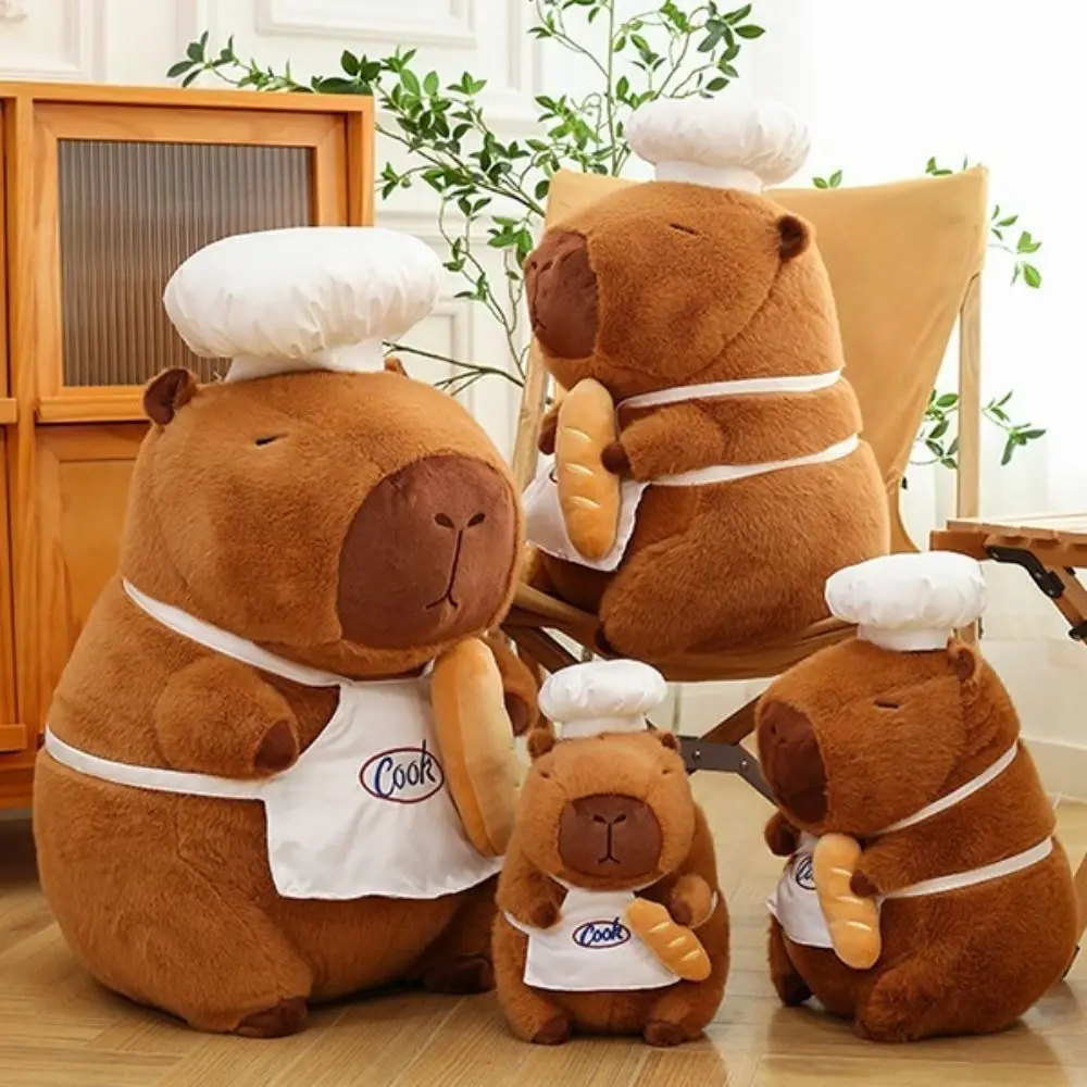 Cook Capybara Plush Doll Cartoon Baking Capybara Plush Toy Simulation Soft Capibara Fluffty Doll Birthday Gift