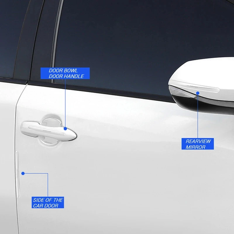 1/2/3/4/5/6set Car Door Bowl Bumper Strip Transparent Invisible-Protection Film Extended Design For Vehicles