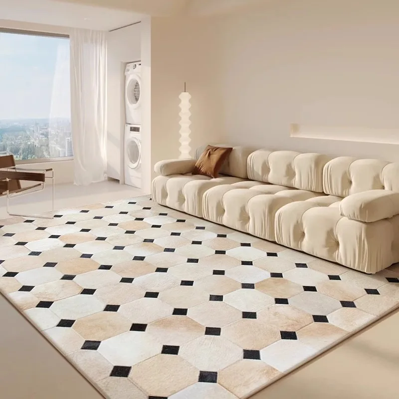 Modern Minimalist Natural Cowhide Carpet Patchwork Customize Home Area Rug for Bedroom Cloakroom Sofa Coffee Table Floor Mat