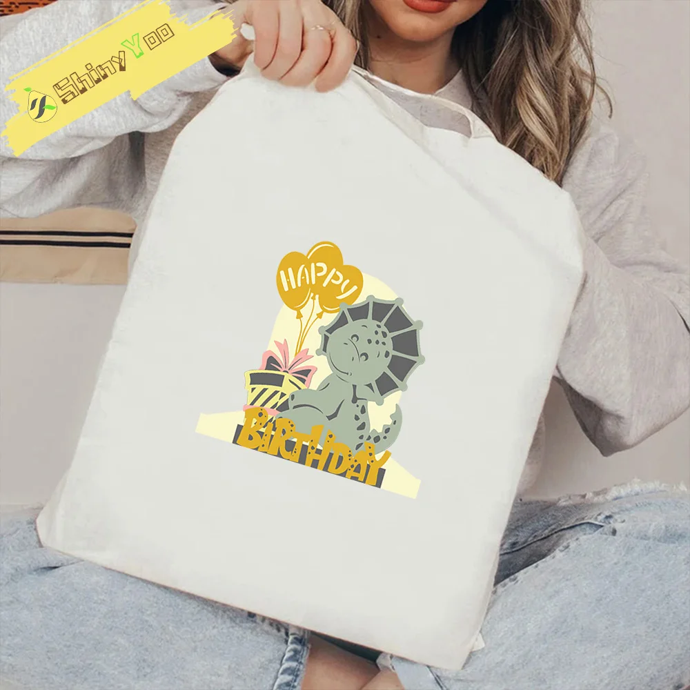 

High Quality Canvas Tote Bag with Unique Dinosaur Design, Perfect Book Bag, Lunch Bag, Art Supplies Bag, Durable & Washable