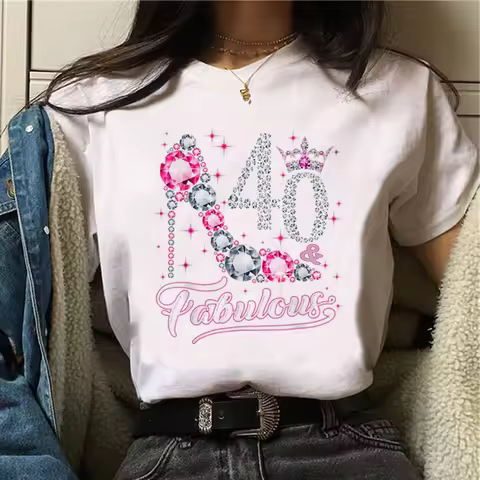 40 Ans 40th Years Birthday top women Japanese funny harajuku t-shirts girl graphic clothing