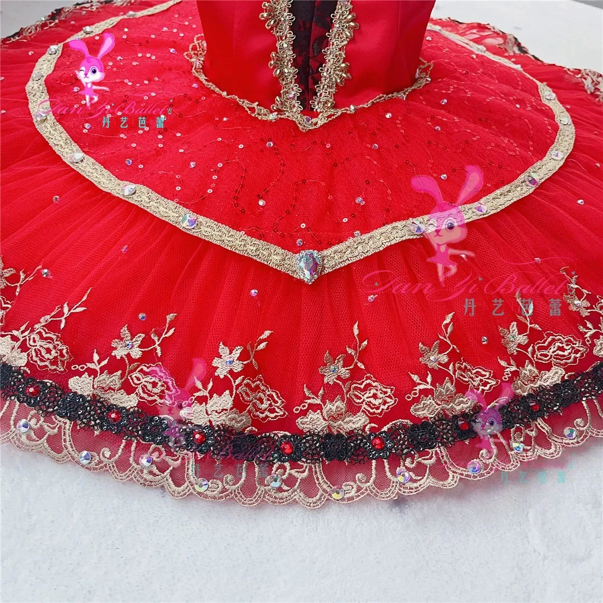 Danyi professional red Don Quixote ballet dress plate skirt tutu dress competition customized adult and children