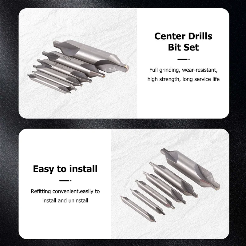 A76K 6 ชิ้น HSS รวมศูนย์สว่านชุด Bit Countersink 60 องศามุม 5/3/2.5/2/1.5/1 มม.