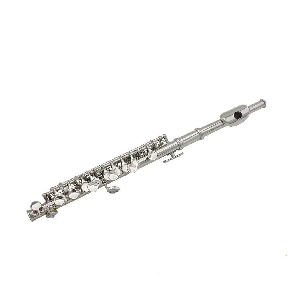 16-Hole Piccolo Silver C key E key White brass body Students playing piccolo Western musical instruments Flute