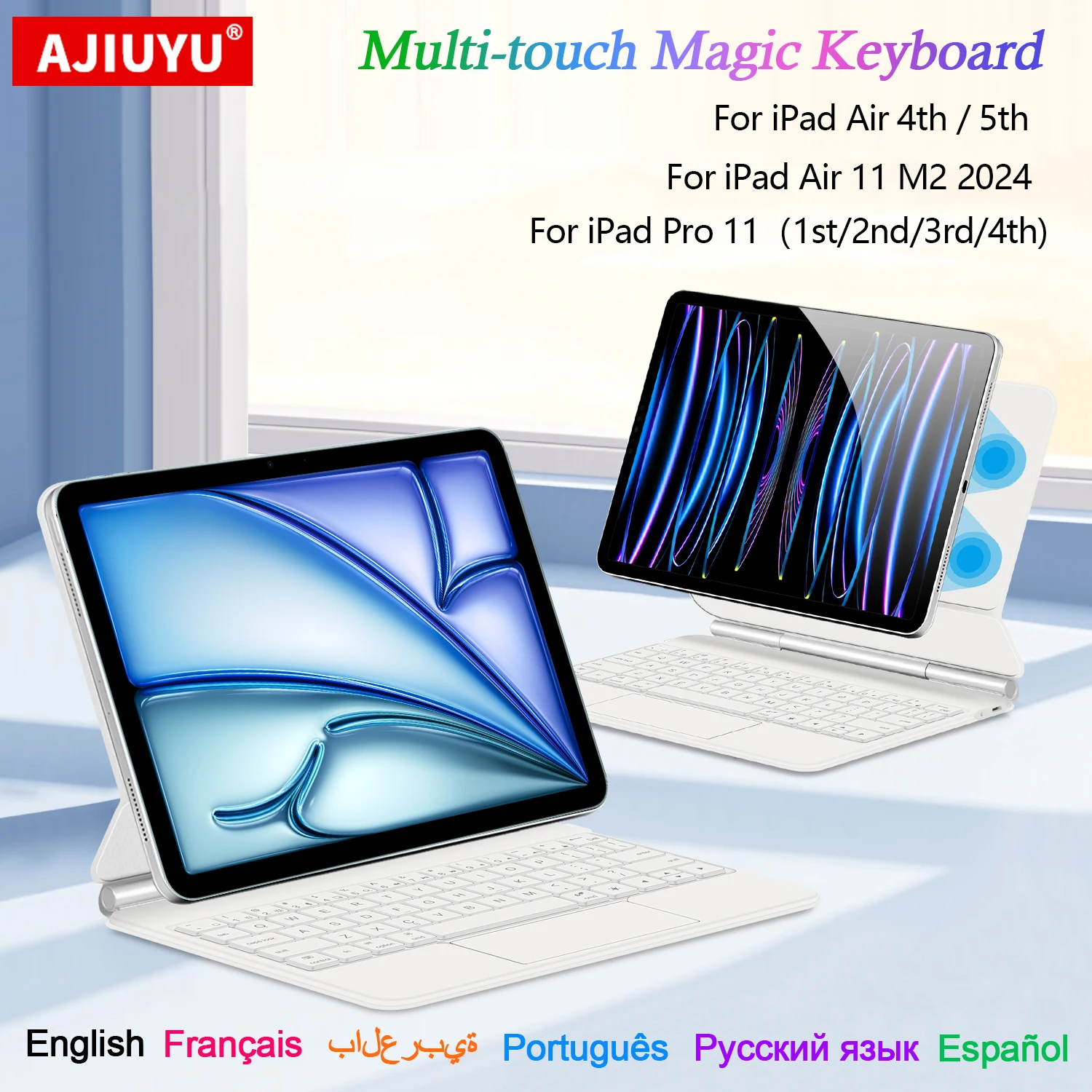 

Keyboard Case For iPad Air 11 Inch (M2) 2024 Air5 Air4 2020 iPad Pro 11 4th 3rd 2nd 1st Magnetic Magic Multi-Touch Keyboard