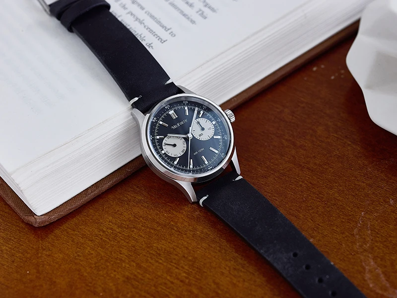 Milifortic R078 Klassische Retro Herrenuhr mit sanftem Quarzwerk, Panda-Multi-Zifferblatt, elegante Armbanduhr für den täglichen Geschäfts- und Anzuggebrauch, cool und stilvoll. – Detail 4