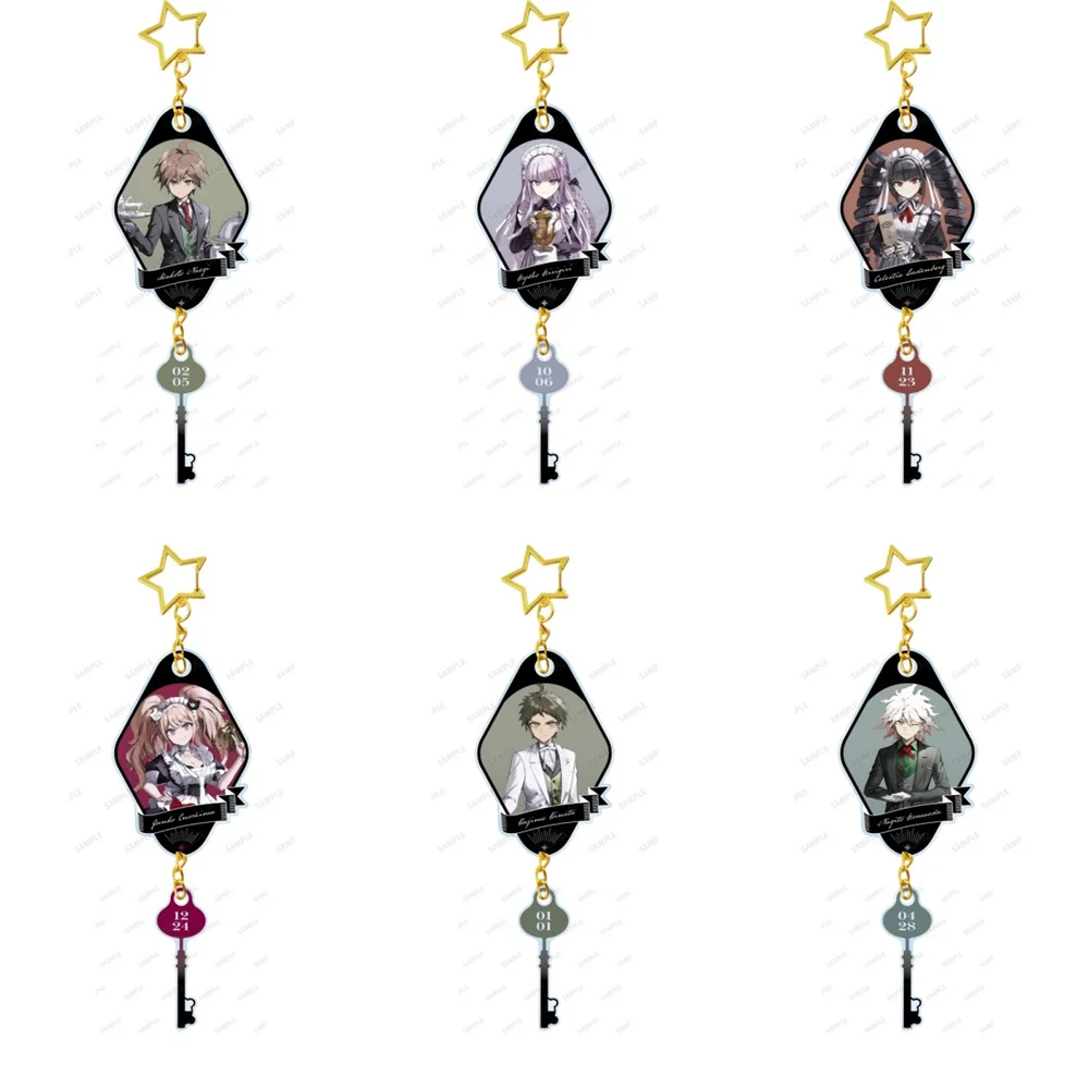 6CM cute game Danganronpa Acrylic Stand Keychain Model Cosplay Characters Ornament Accessories Goods Collection Christmas Gifts