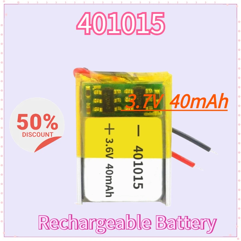401015 40mAh 3.7V بطارية ليثيوم بوليمر لسماعة رأس بخاصية البلوتوث السمع سوار ذكي بطاريات ليثيوم بوليمر قابلة للشحن