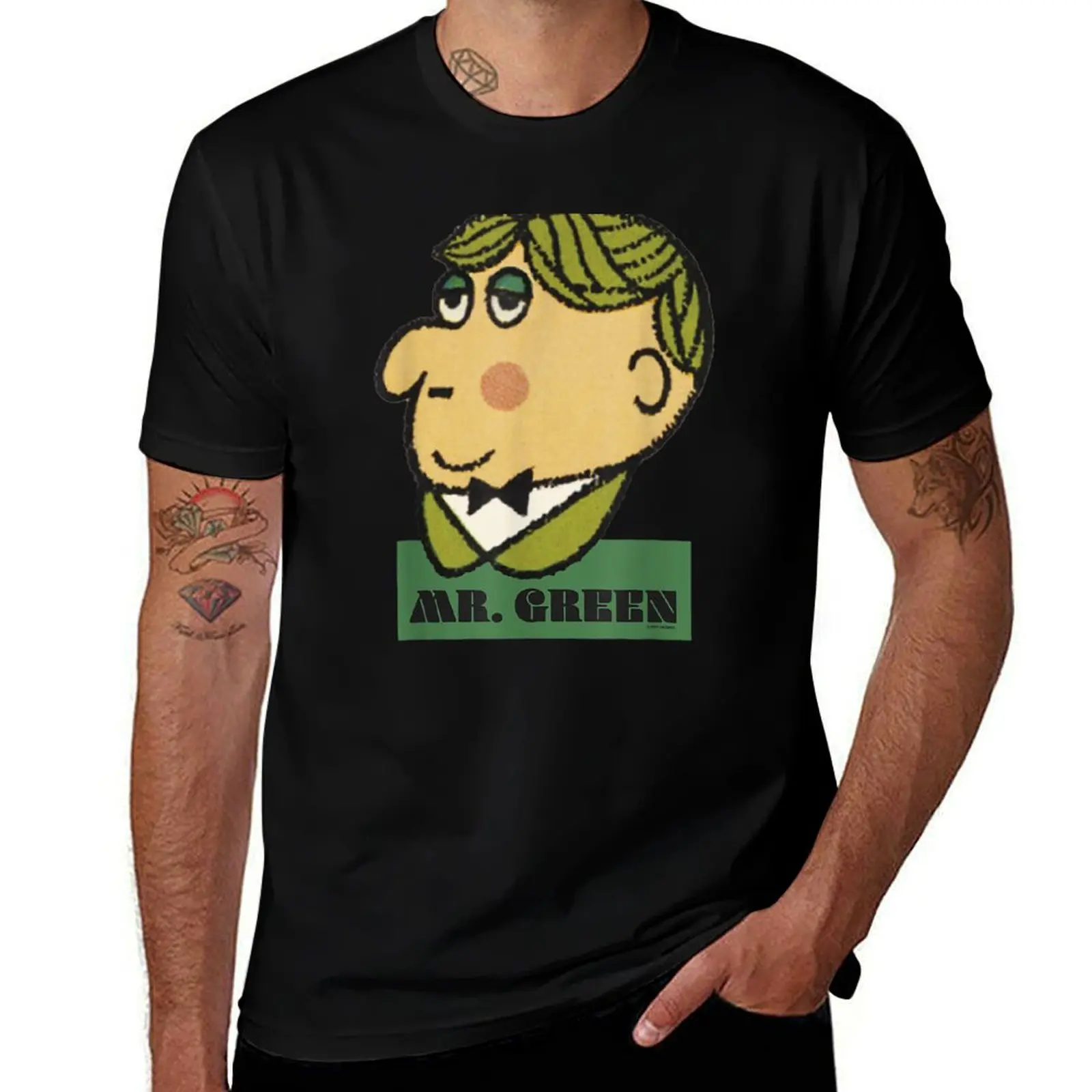 Clue Halloween Mr. Green Big Face T-Shirt Heavy Duty Casual Work Tee