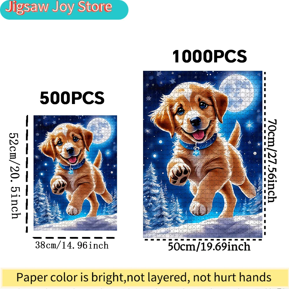 1000/500pcs Puppy, Moon, Star & Tree Paper Jigsaw Puzzle – Large Interactive Game for and Families | DIY Home Decor Brain Teas