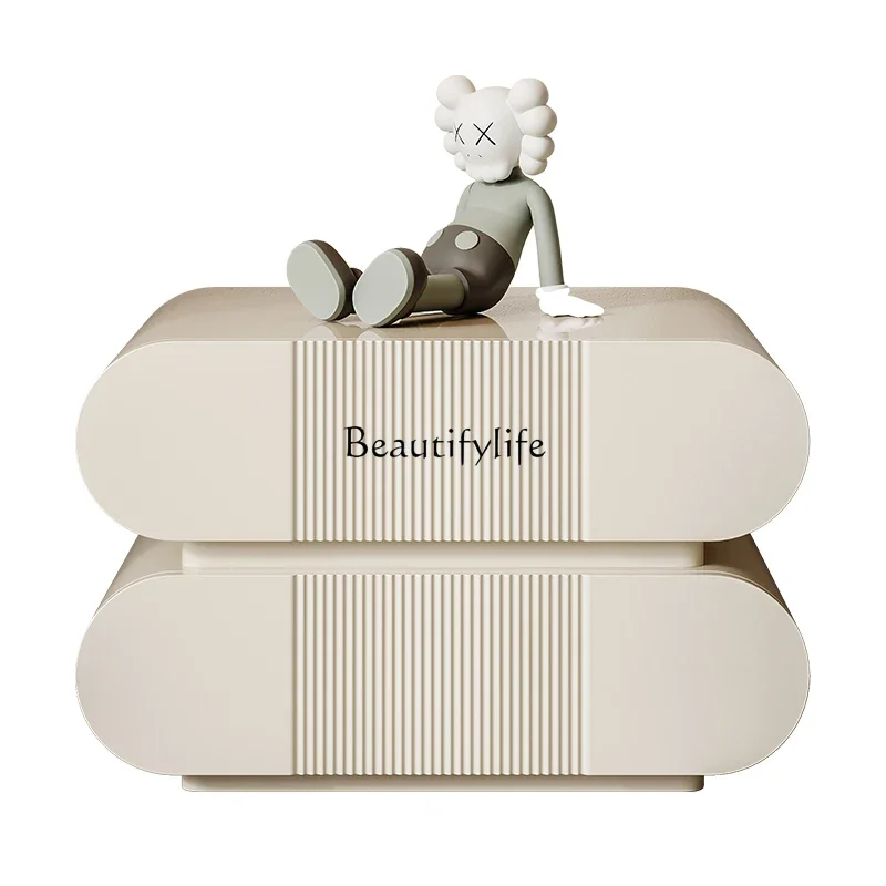 

ls04Cream style simple modern paint edge cabinet Italian minimalist bedroom designer locker