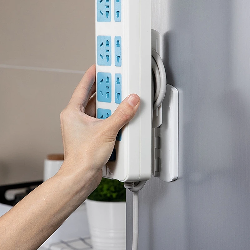 Self-Adhesive Wall-Mounted Socket Retainer Cable Wire Organizer Seamless Power Strip Cable Management Fixer Cable Wire Organizer