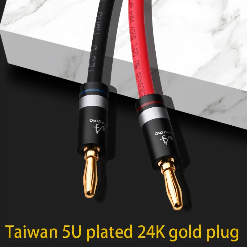 ATAUDIO Hifi Speaker Cable 1 Pair High Quality Hi-end OFC Speaker Cable Cord For Hifi Systems With Gold plated Plug