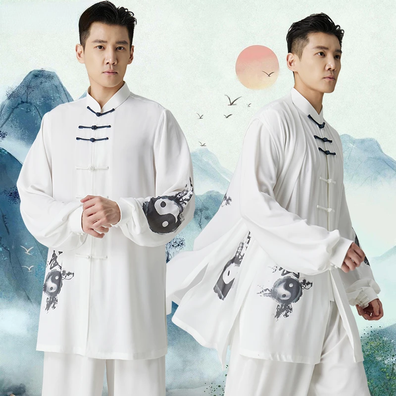 Chinese Triditional Tai Chi Wushu Kungfu Classical Practice Clothes Performance Long Sleeved Wushu Traditional Taichi Suit