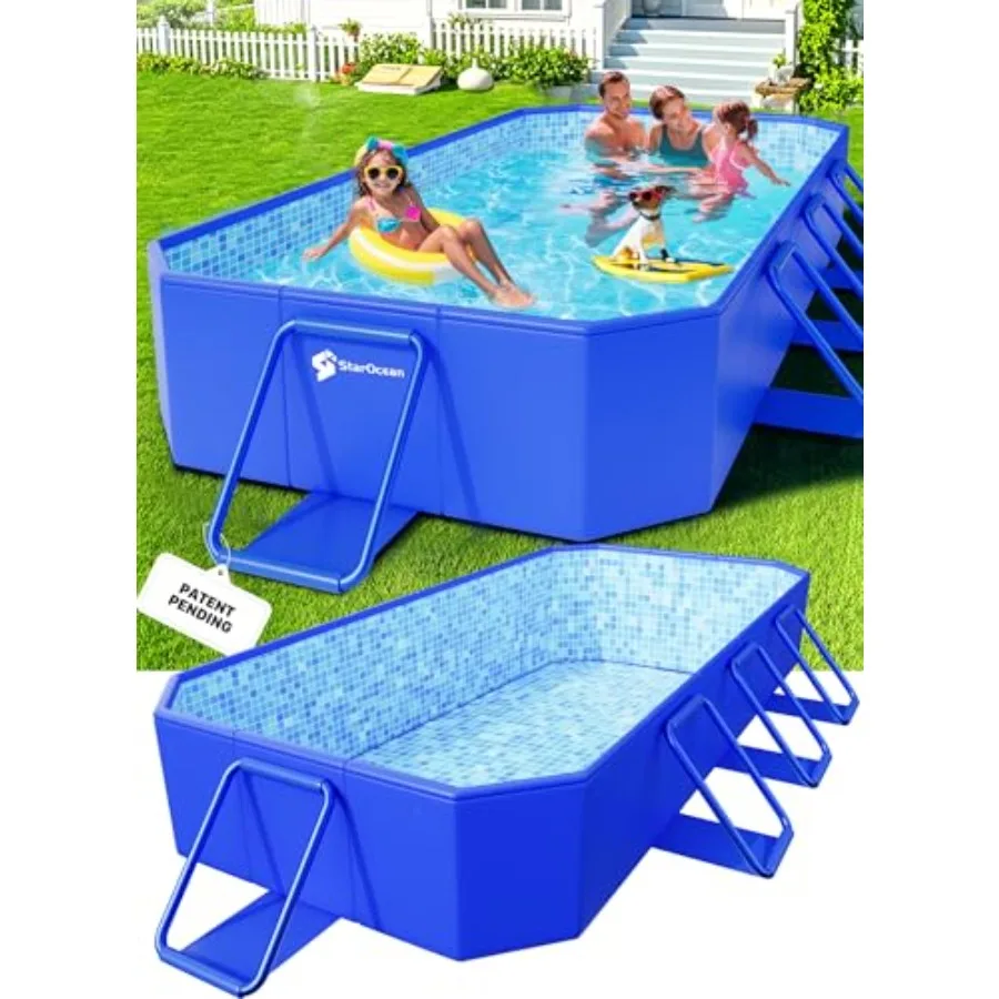 2026 Large Foldable Pool, Non-Inflatable Swimming Pool for Kid, Adult Collapsible Pool Hard Plastic, Overthickened Extra Large