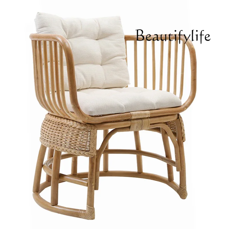 

I скандинавское простое кресло из ротанга, повседневная спинка, сиденье из натурального ротанга, балкон, садовое сиденье, украшение комнаты